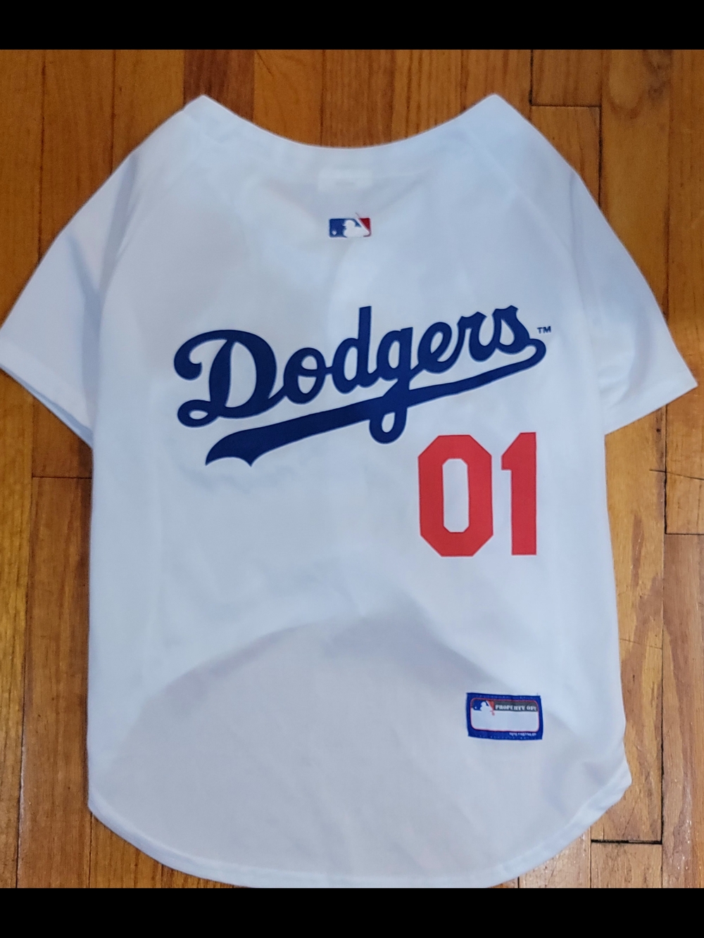 Pet Dodgers White Baseball Jersey